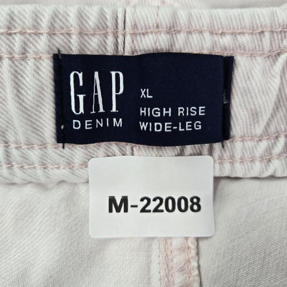 GAP Women Jeans XL Light Pink Denim Wide-Leg High Rise Relaxed - Picture 2 of 11